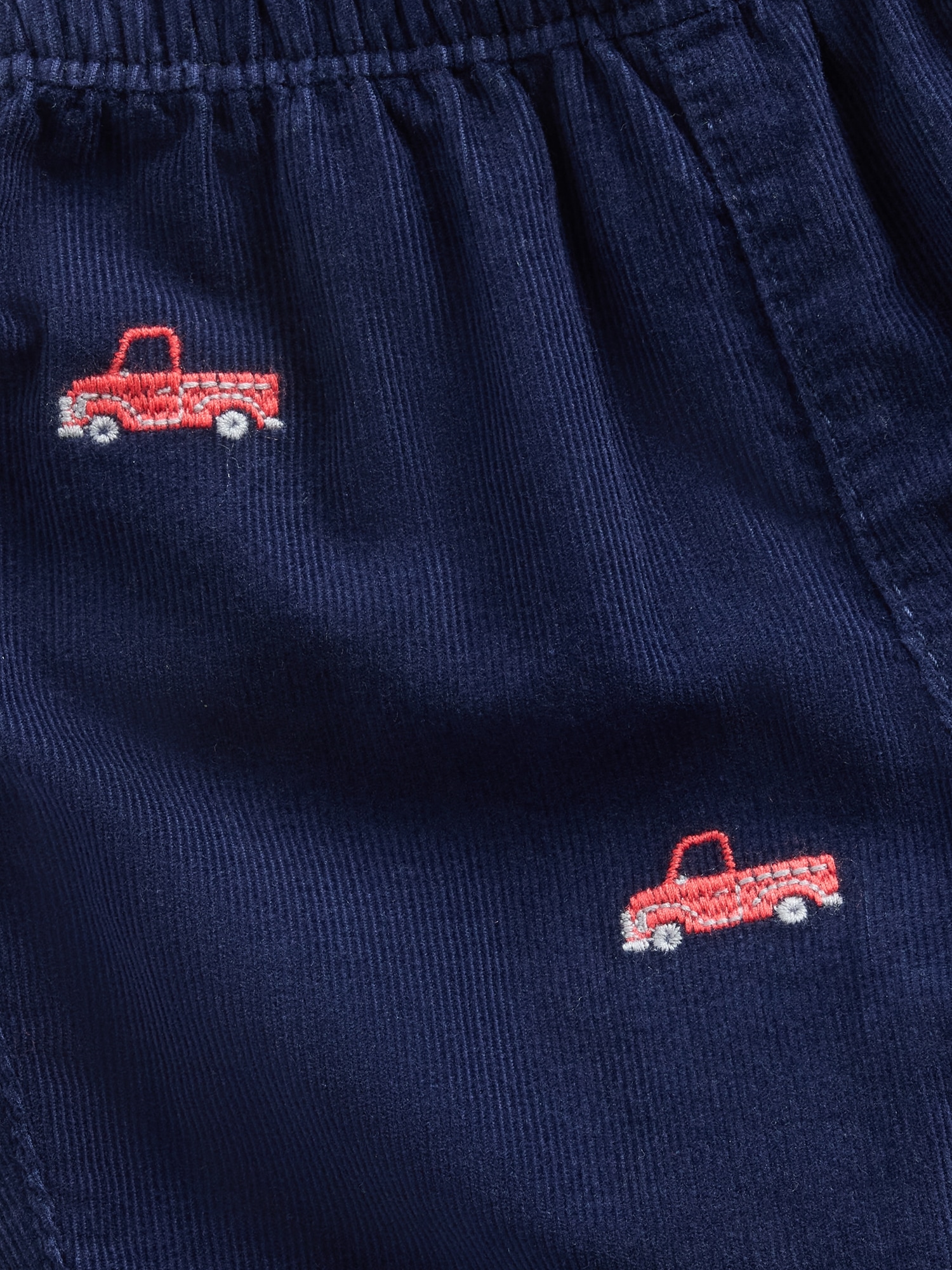 Pantalon en velours côtelé brodé à taille extensible pour Béb