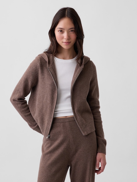 VESTE À CAPUCHON EFFET CACHEMIRE