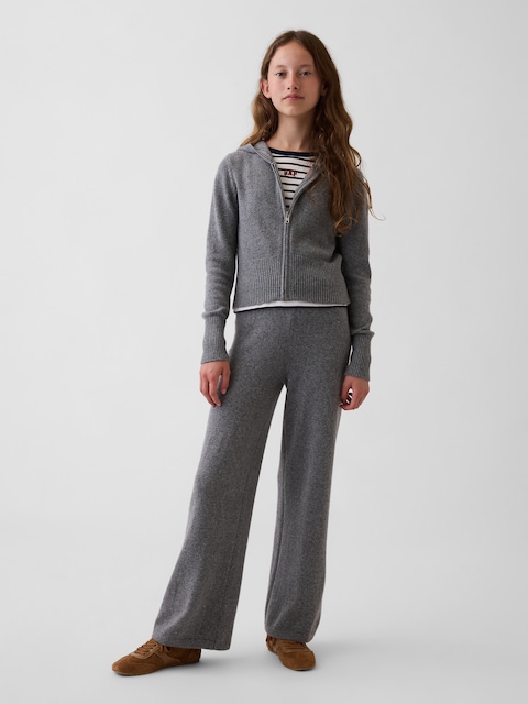 PANTALON À JAMBE LARGE EN TRICOT EFFET CACHEMIRE POUR ENFANT