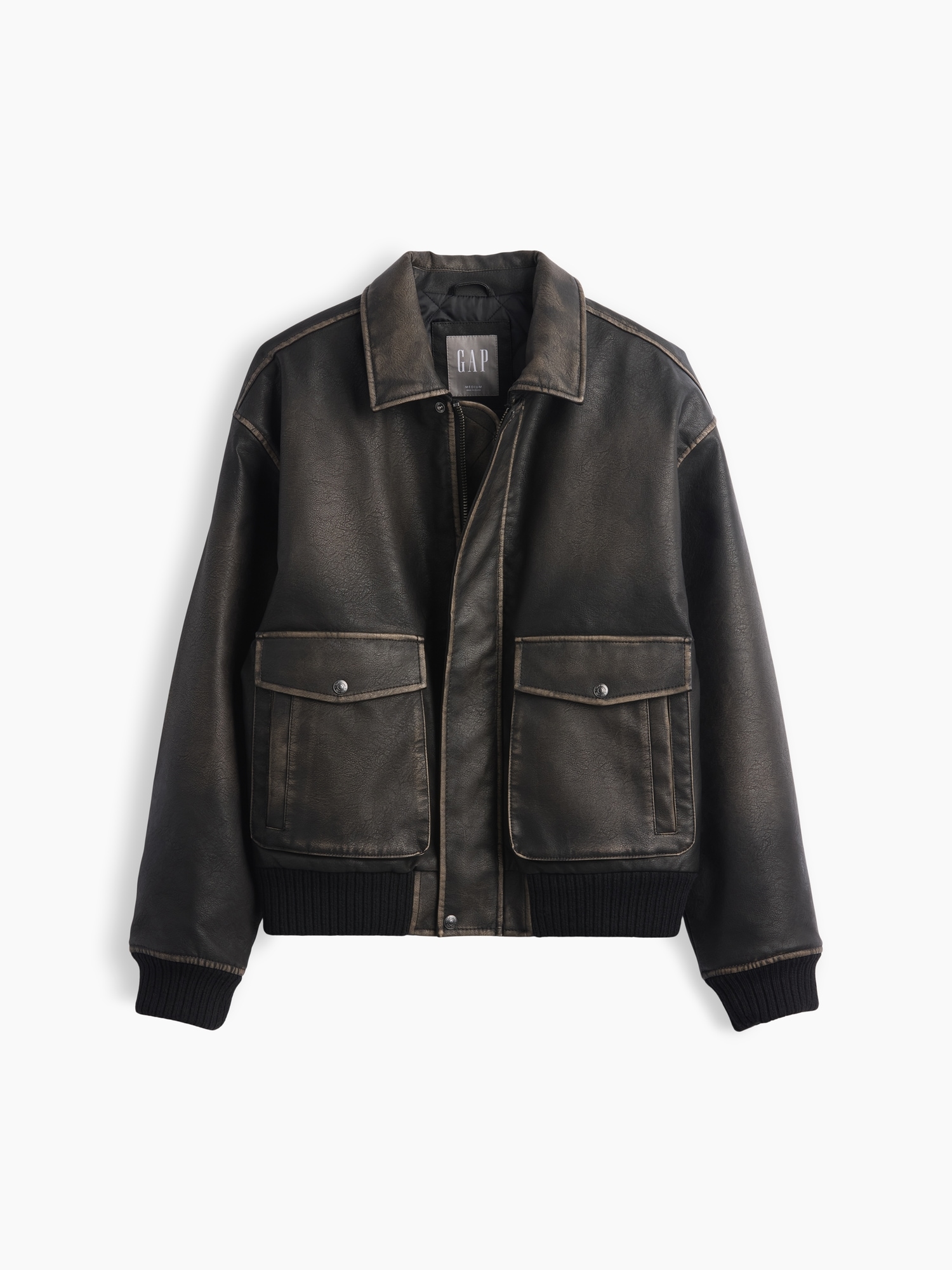 Recycled Vegan Leather Bomber Jacket