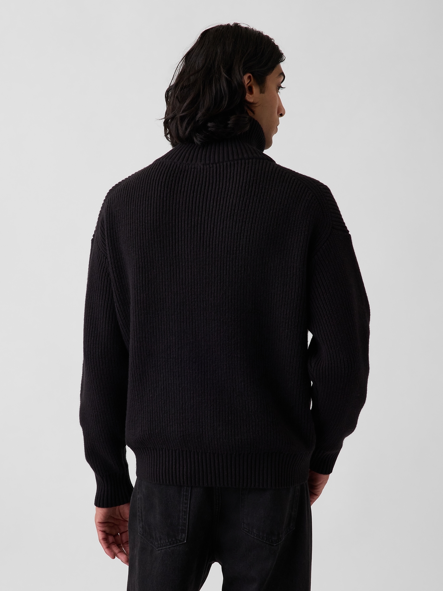 Oversized Double-Zip Cardigan Sweater