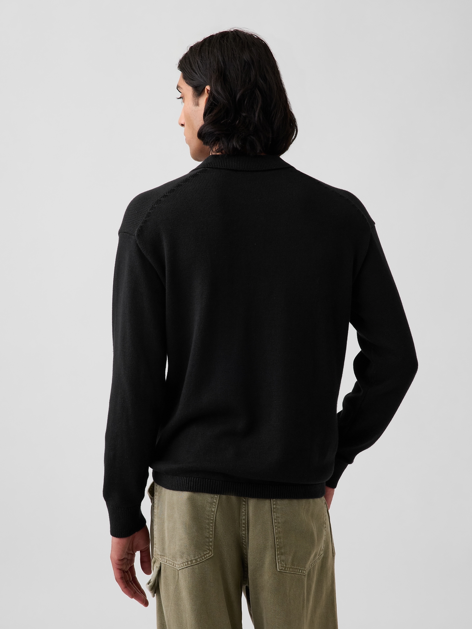Relaxed Polo Shirt Sweater