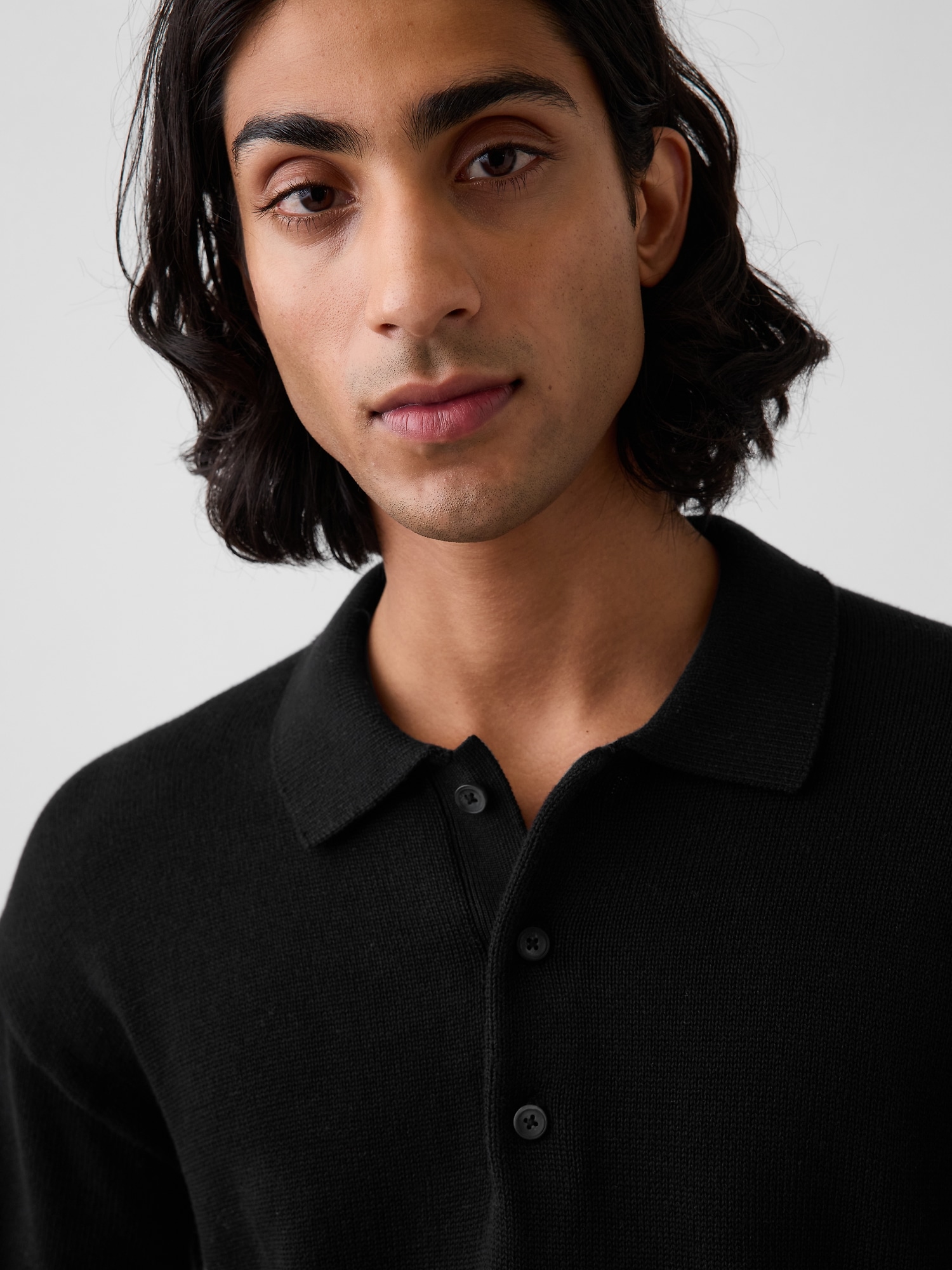 Relaxed Polo Shirt Sweater