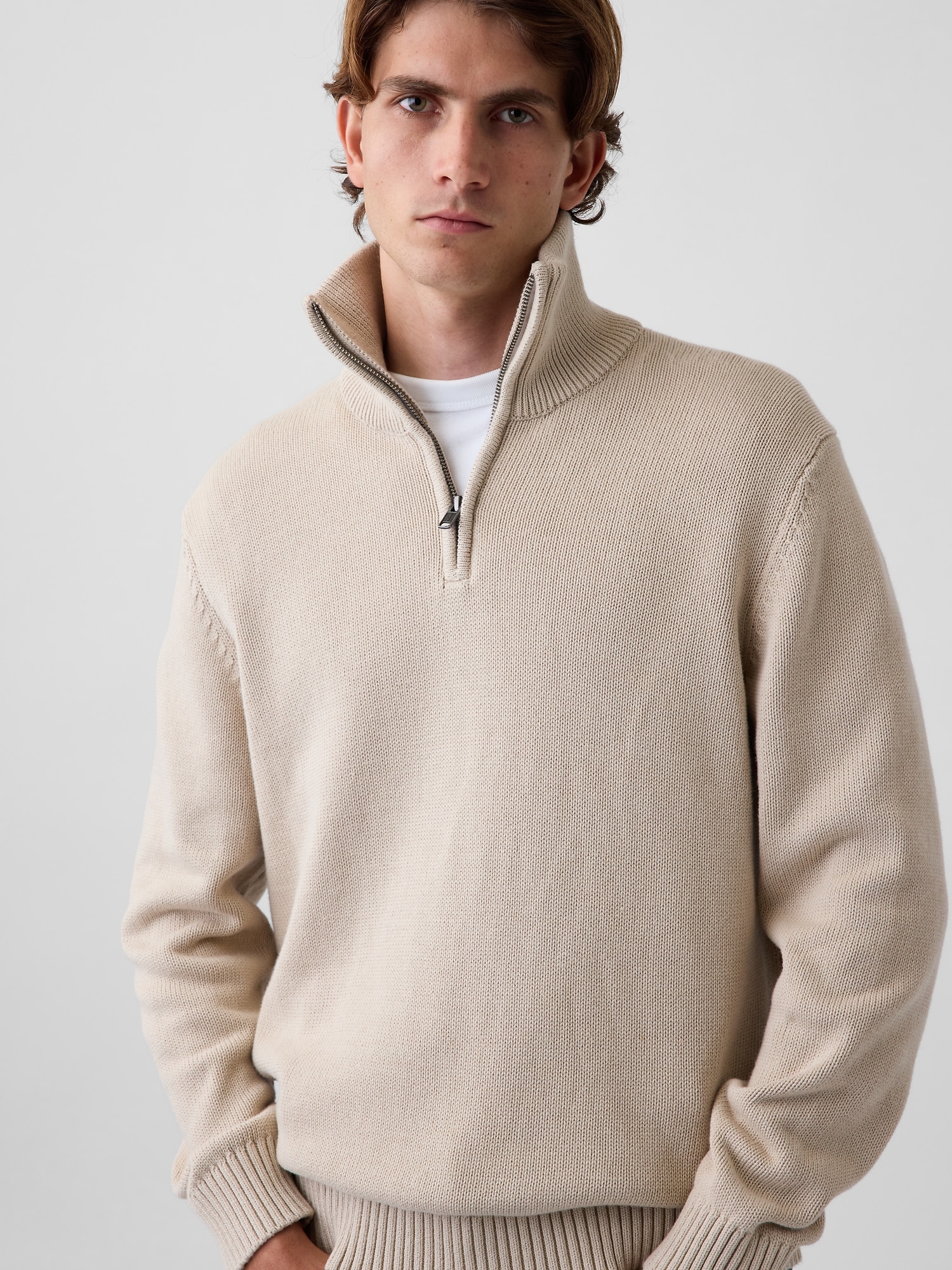 Relaxed Quarter-Zip Sweater