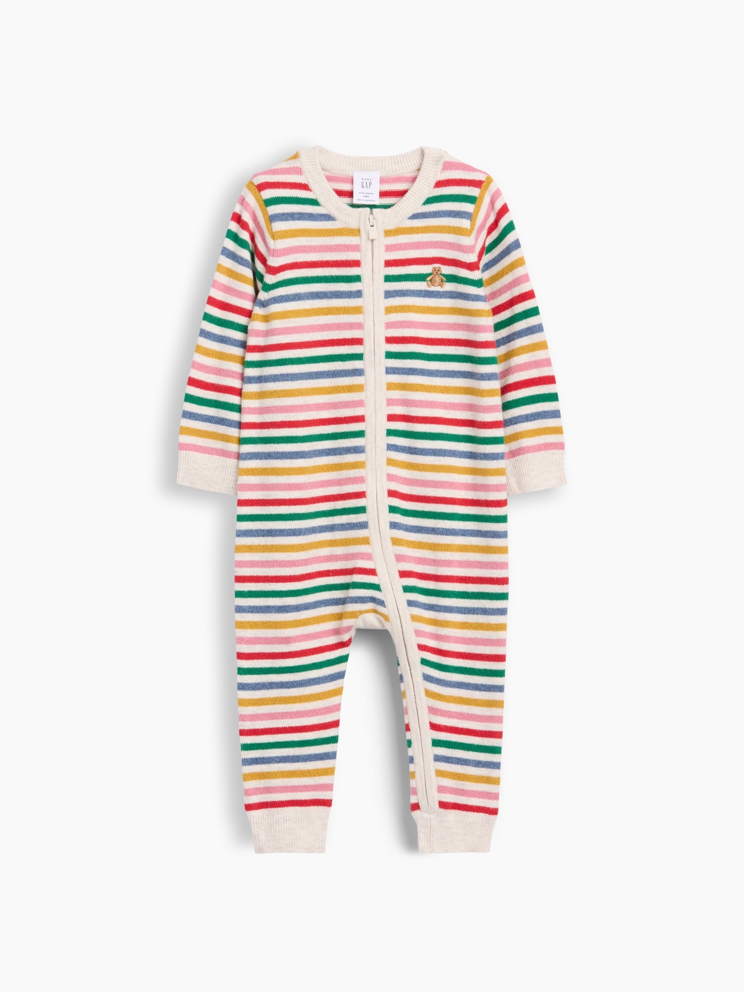 Une-pièce en tricot Effet cachemire à joyeuses rayures pour Bébé