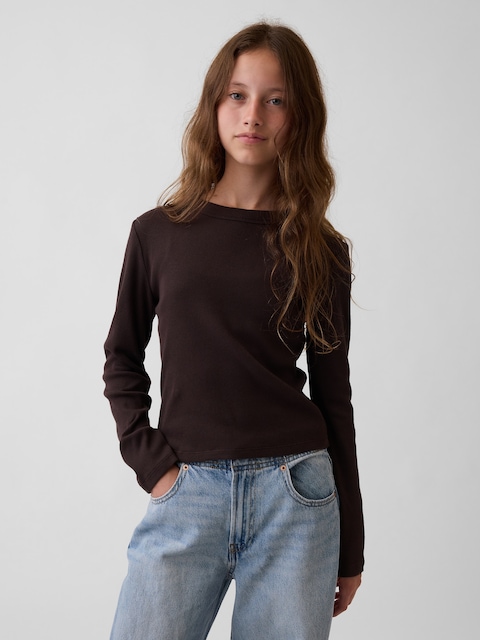 T-SHIRT RAS DU COU CÔTELÉ POUR ENFANT