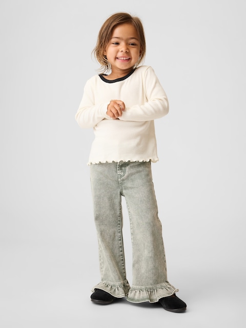 JEAN SPORTIF À OURLET À VOLANTS POUR BÉBÉ ET TOUT-PETIT