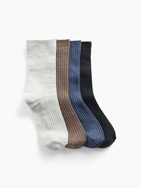 CHAUSSETTES GAUFRÉES À VOLANTS POUR ENFANT (PAQUET DE 4 PAIRES)