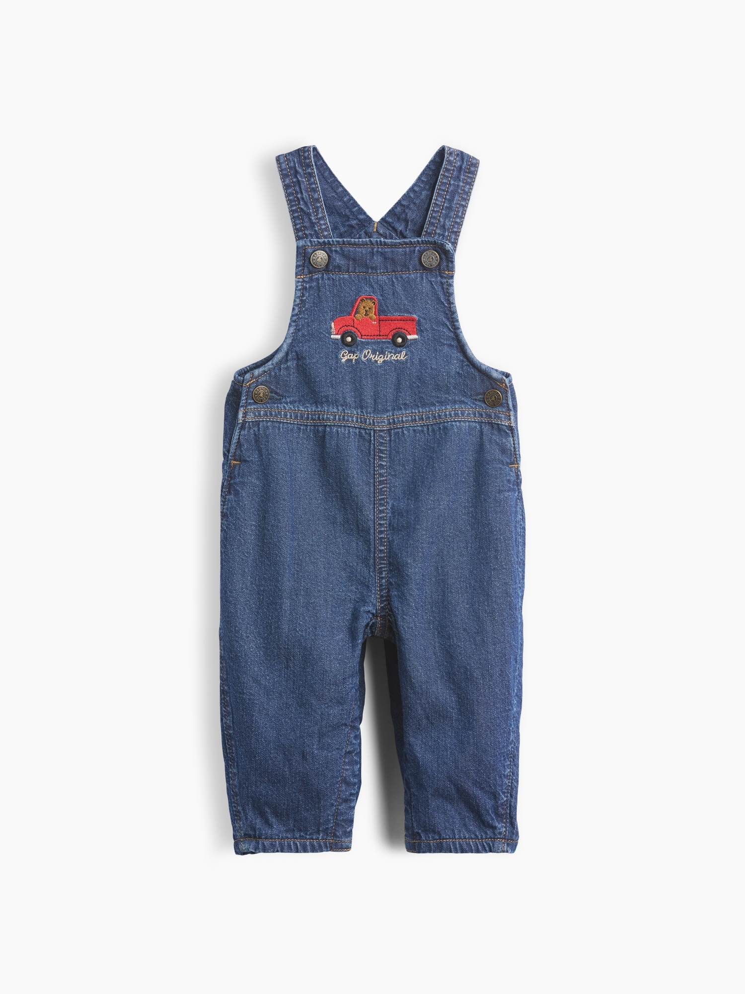 Salopette en denim à doublure en molleton avec logo pour Bébé
