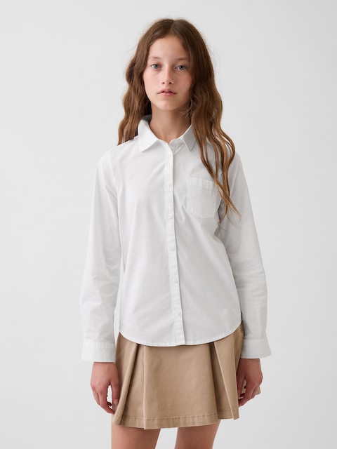 CHEMISIER EN POPELINE D'UNIFORME POUR ENFANT