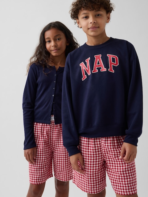 SHORT BOXEUR DE PYJAMA EN FLANELLE RECYCLÉE POUR ENFANT