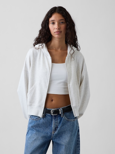 VintageSoft Terry Oversized Wedge Zip Hoodie