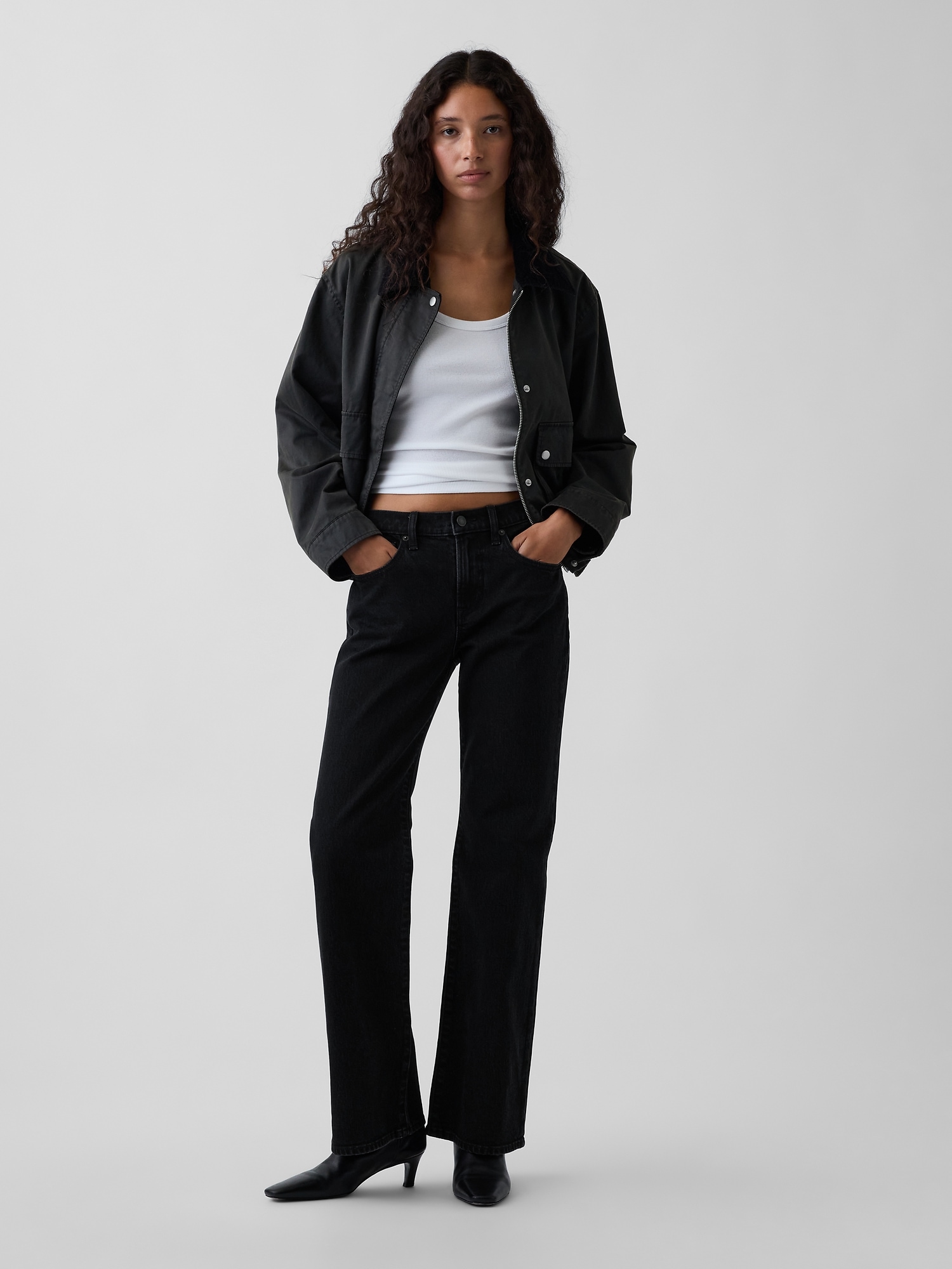 Mid Rise Relaxed Flare Jeans