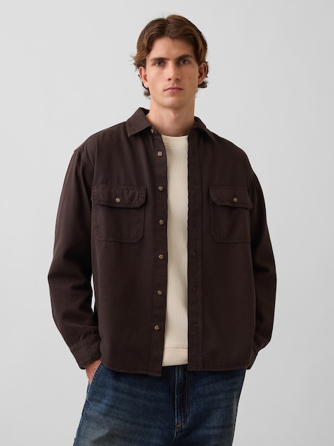 UltraSoft Denim Relaxed Utility Shirt