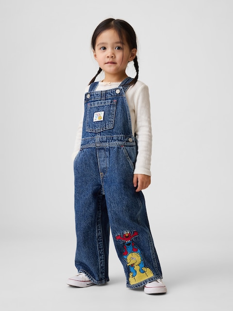 SALOPETTE EN DENIM SESAME STREET POUR BÉBÉ ET TOUT-PETIT