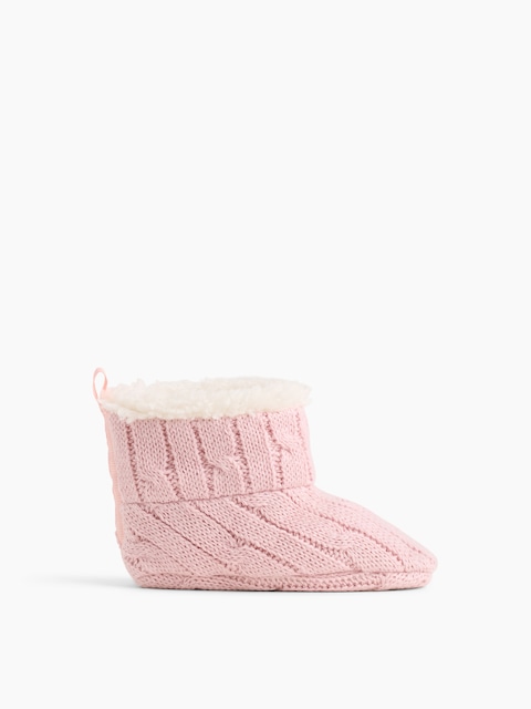 CHAUSSONS EN TRICOT AVEC DOUBLURE EN SHERPA POUR BÉBÉ