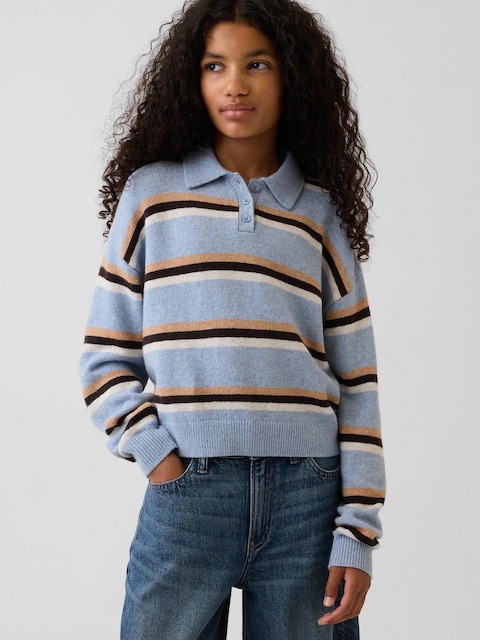 Kids CashSoft Relaxed Polo Sweater