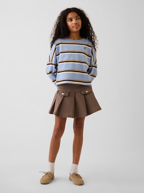 JUPE COURTE À PLIS EN DENIM POUR ENFANT