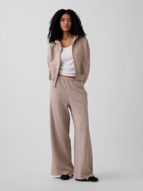 PANTALON BALLON À JAMBE LARGE EN COTON OUATÉ VINTAGEDOUX