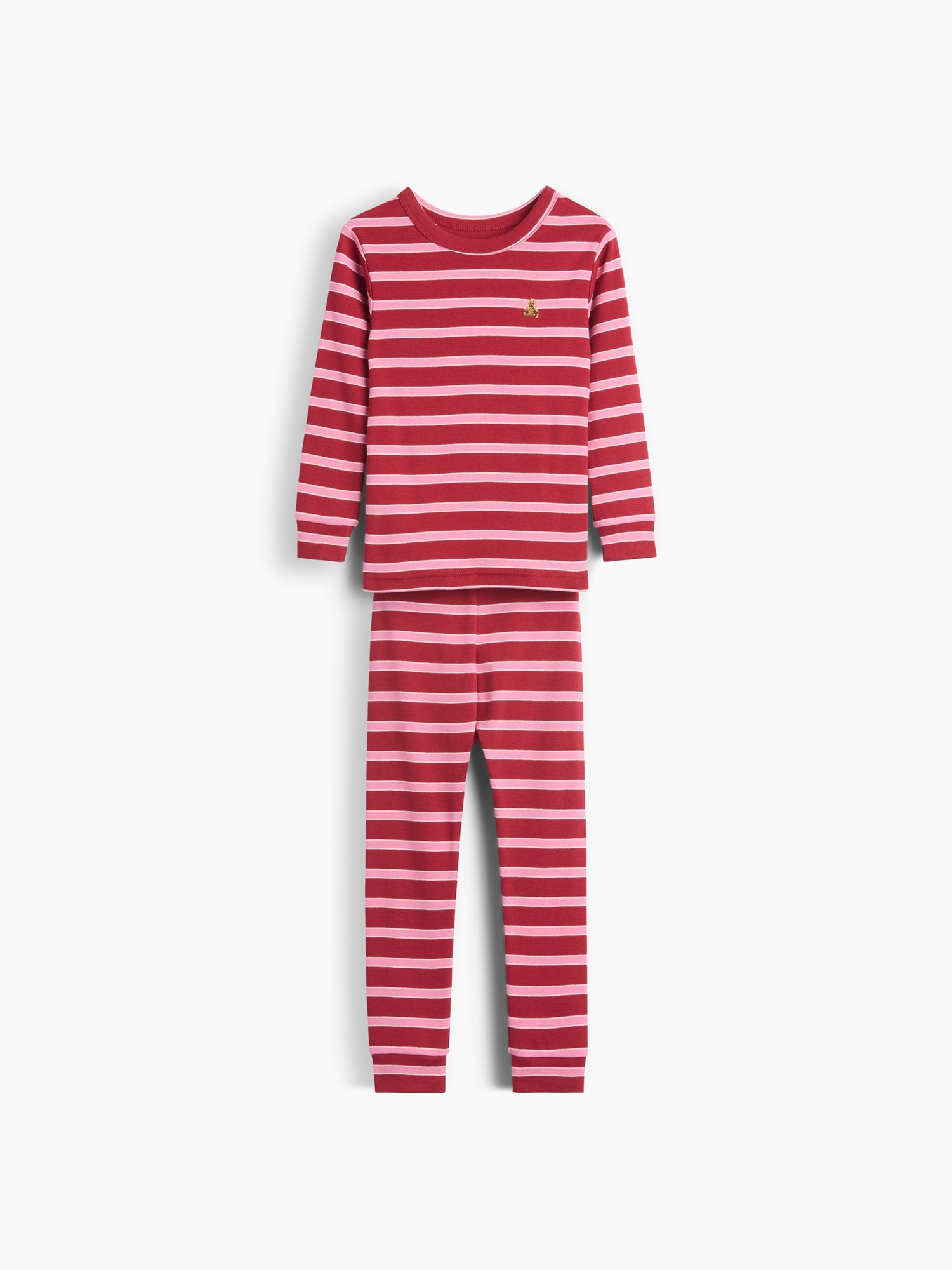 Pyjama en coton biologique brossé à rayures pour Bébé et Tout-petit