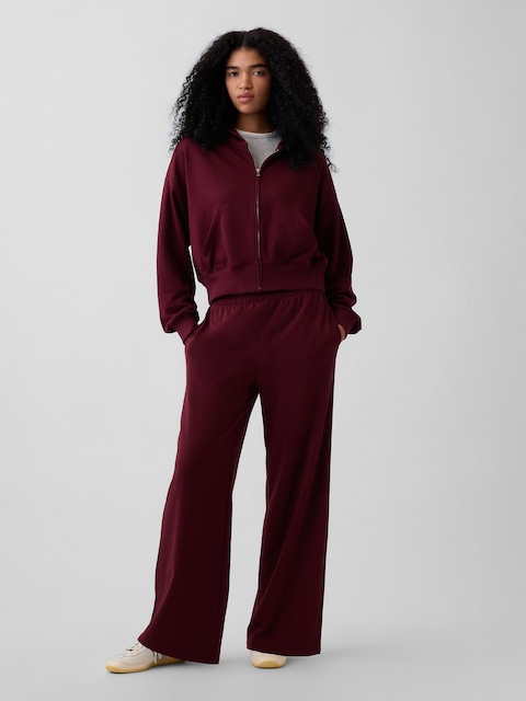 PANTALON AMPLE EN JERSEY BOUCLETTE VINTAGEDOUX À TAILLE MI-BASSE