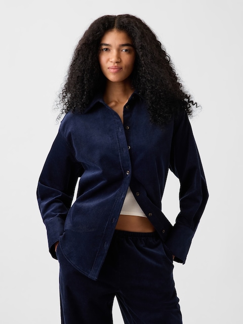 CHEMISE AMPLE EN VELOURS CÔTELÉ