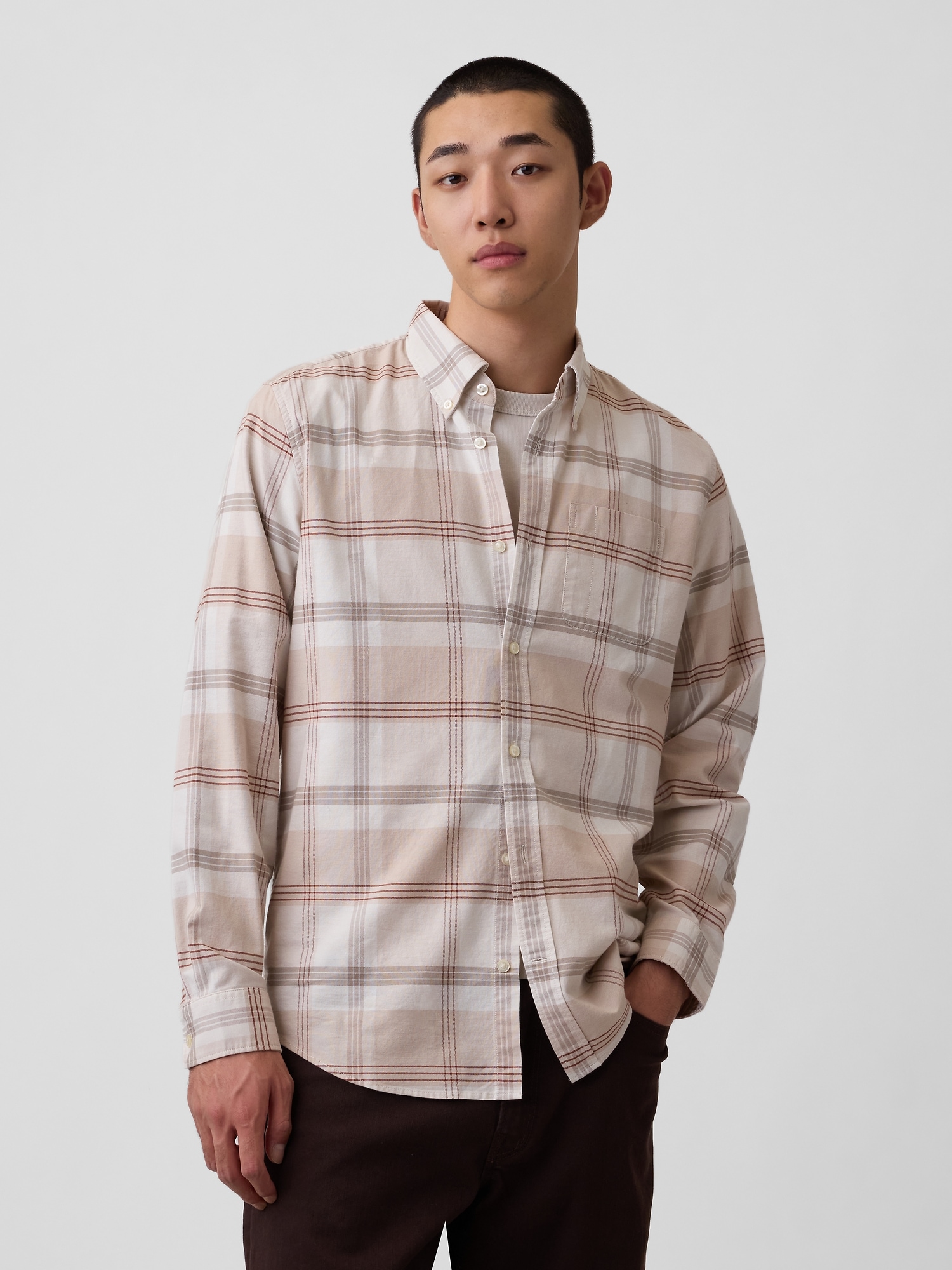 Plaid Oxford Button-Down Shirt