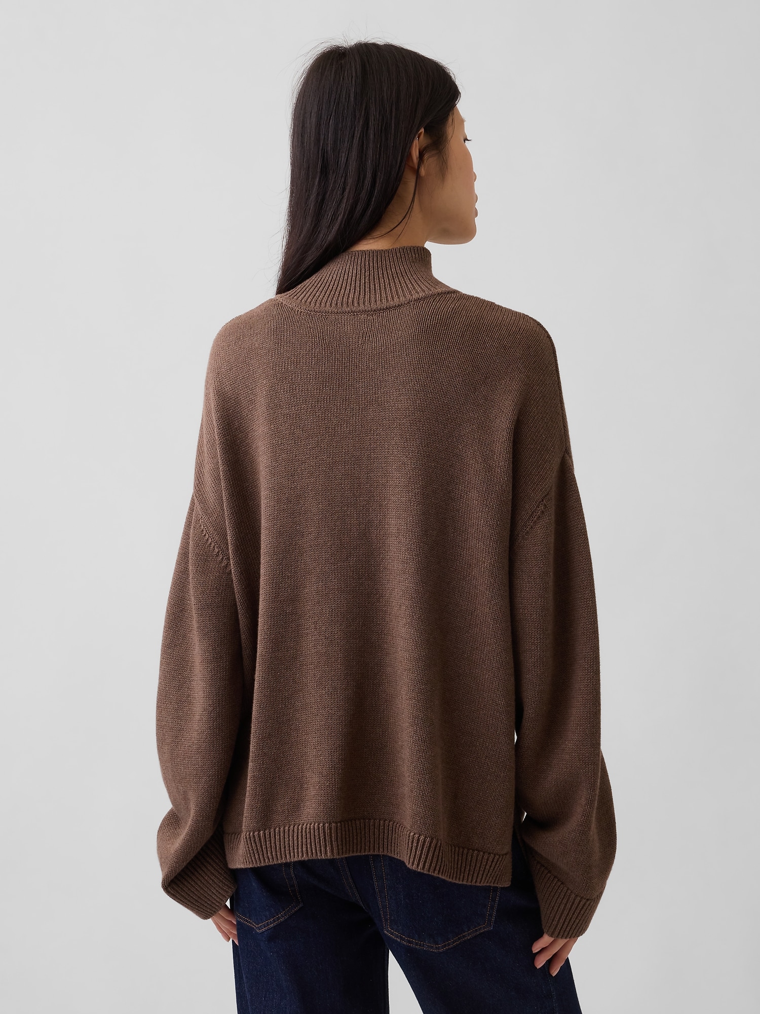 100% Cotton Oversized Mockneck Sweater