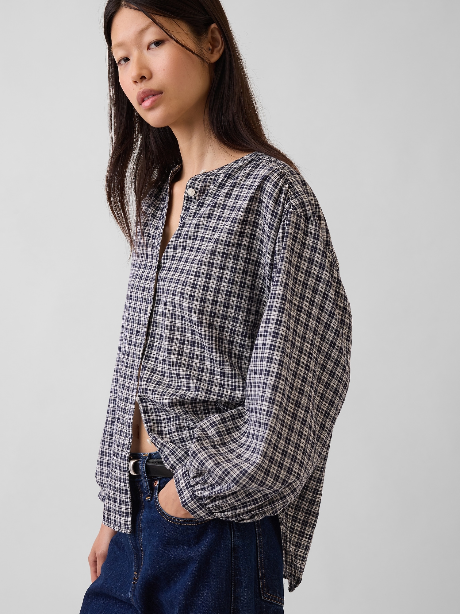 Relaxed Button-Front Shirt