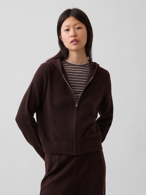 VESTE À CAPUCHON EFFET CACHEMIRE
