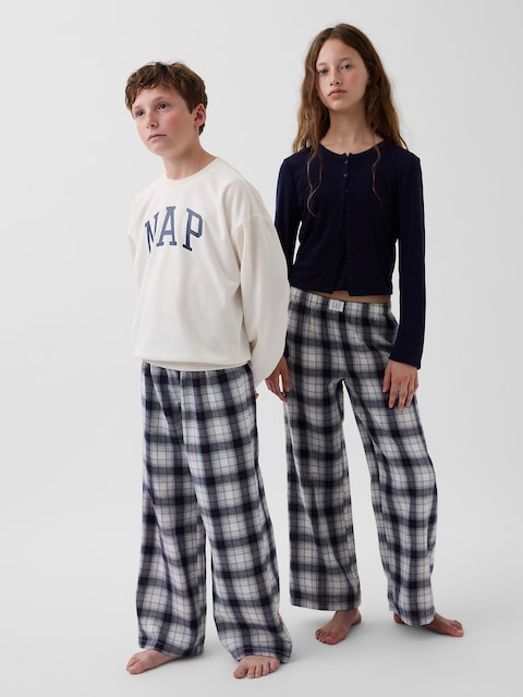 PANTALON DE PYJAMA EN FLANELLE RECYCLÉE À CARREAUX POUR ENFANT
