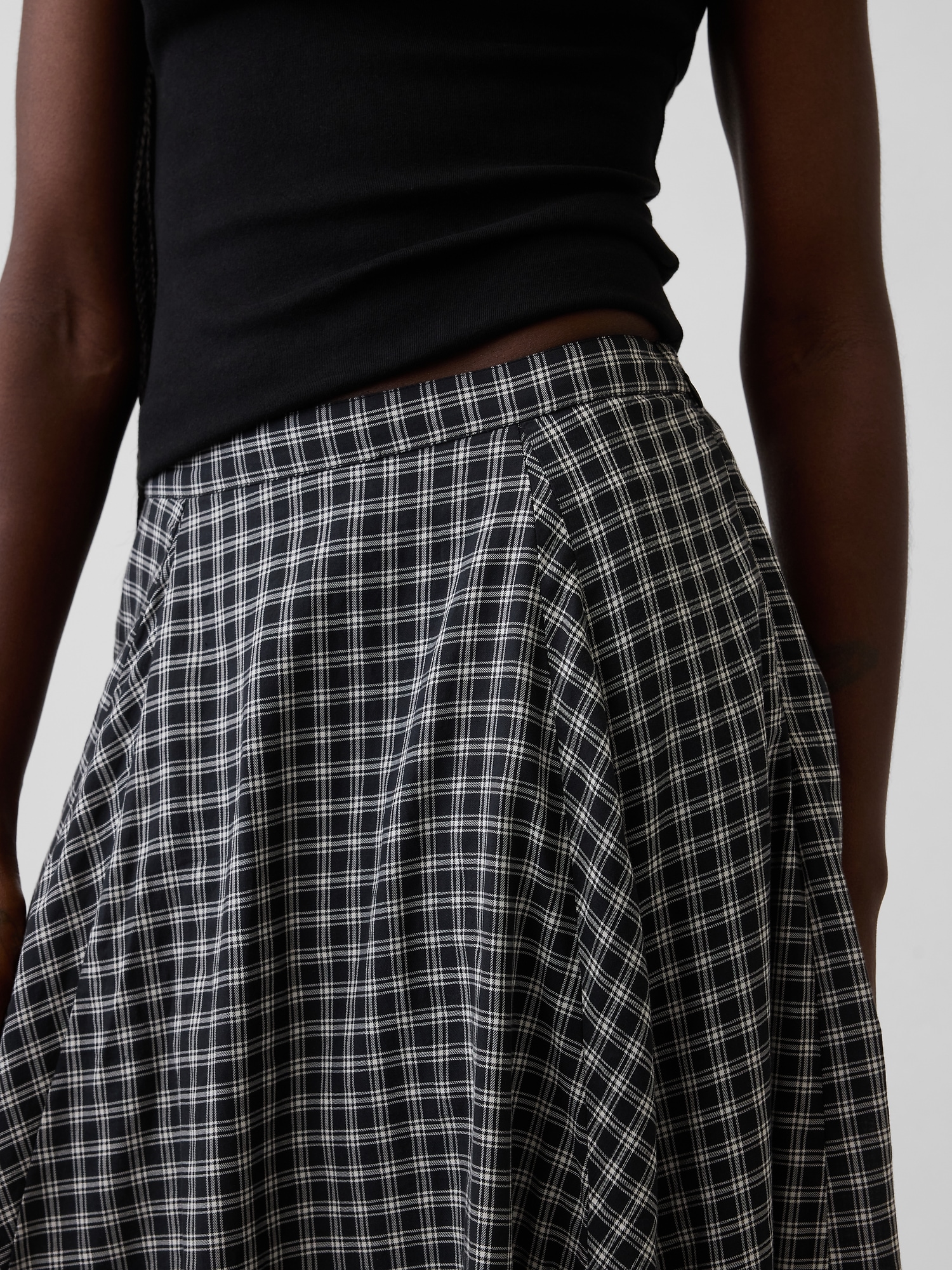 Plaid Maxi Handkerchief Skirt
