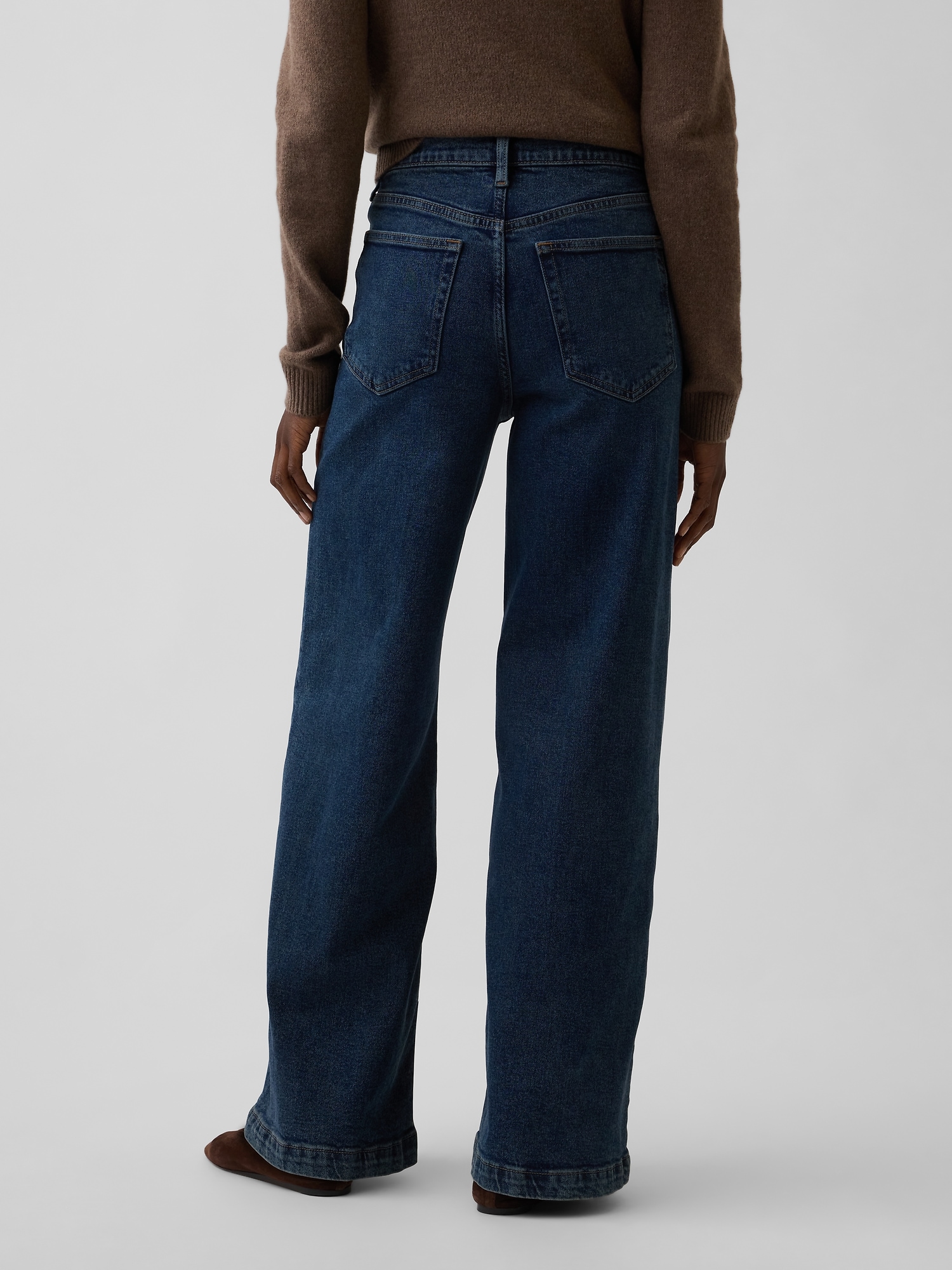 High Rise Stride Wide-Leg Jeans