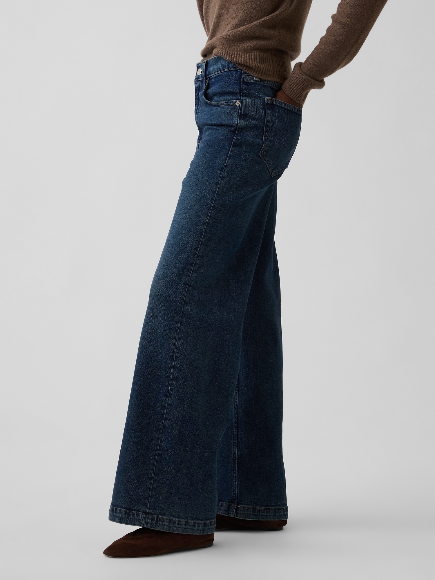 High Rise Stride Wide-Leg Jeans