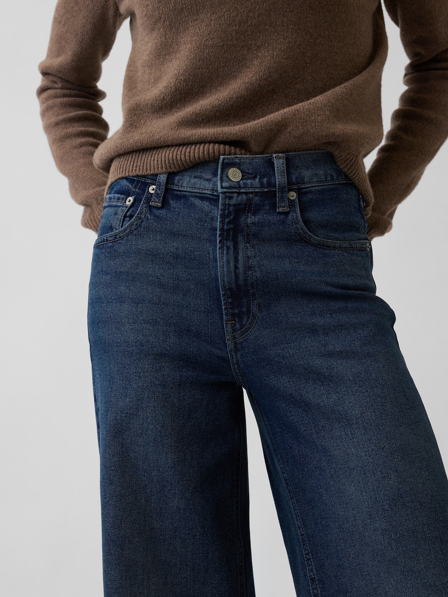 High Rise Stride Wide-Leg Jeans