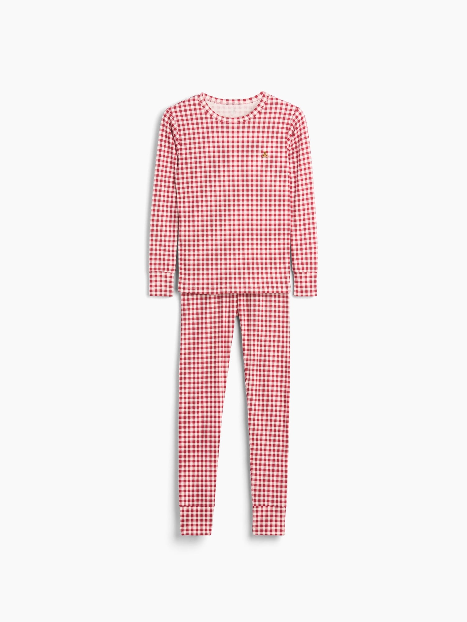 Pyjama en coton biologique brossé à motif guingan pour Enfant et Bébé