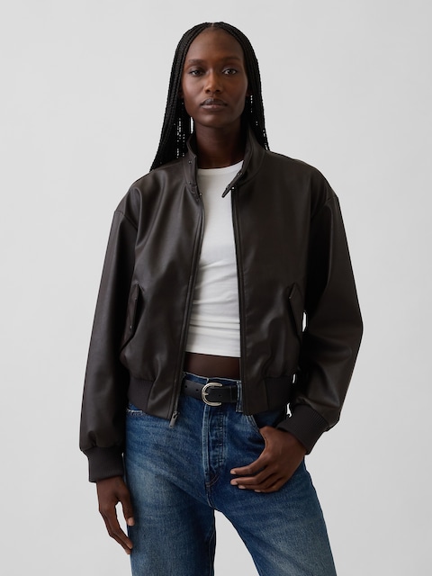 BLOUSON D'AVIATEUR EN CUIR VÉGANE
