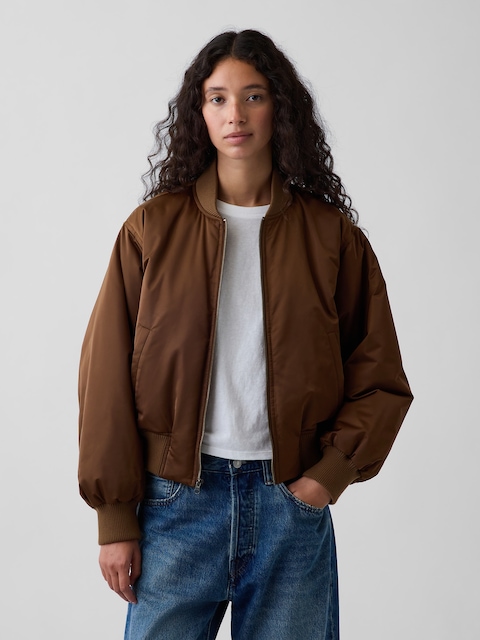 BLOUSON D'AVIATEUR REMBOURRÉ EN SATIN