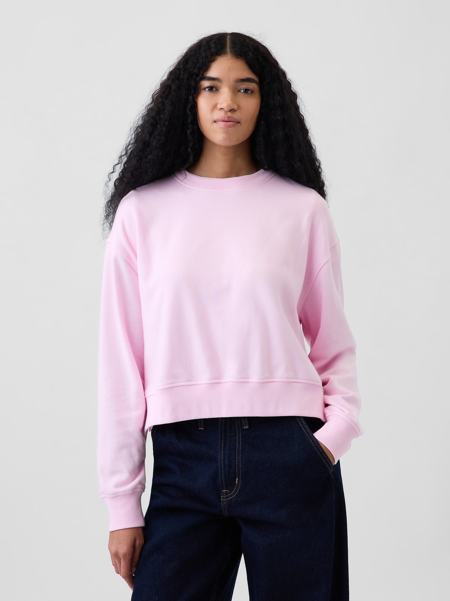 VintageSoft Terry Oversized Wedge Side-Slit Sweatshirt