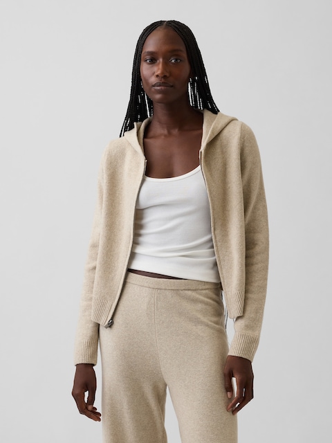 VESTE À CAPUCHON EFFET CACHEMIRE