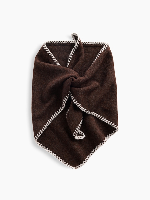 ÉCHARPE BANDANA À POINTS ROULÉS EFFET CACHEMIRE