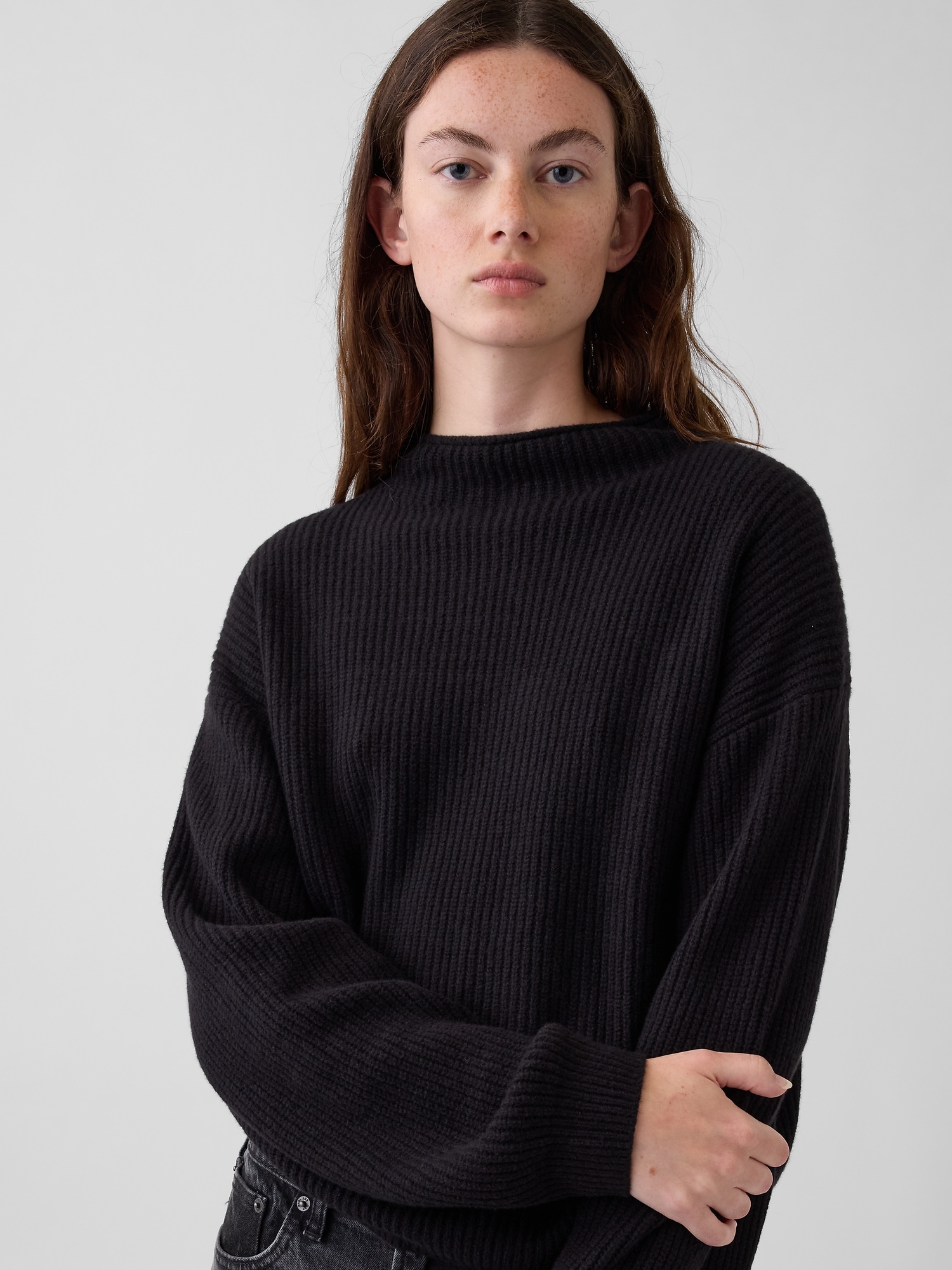 CashSoft Oversized Rollneck Sweater