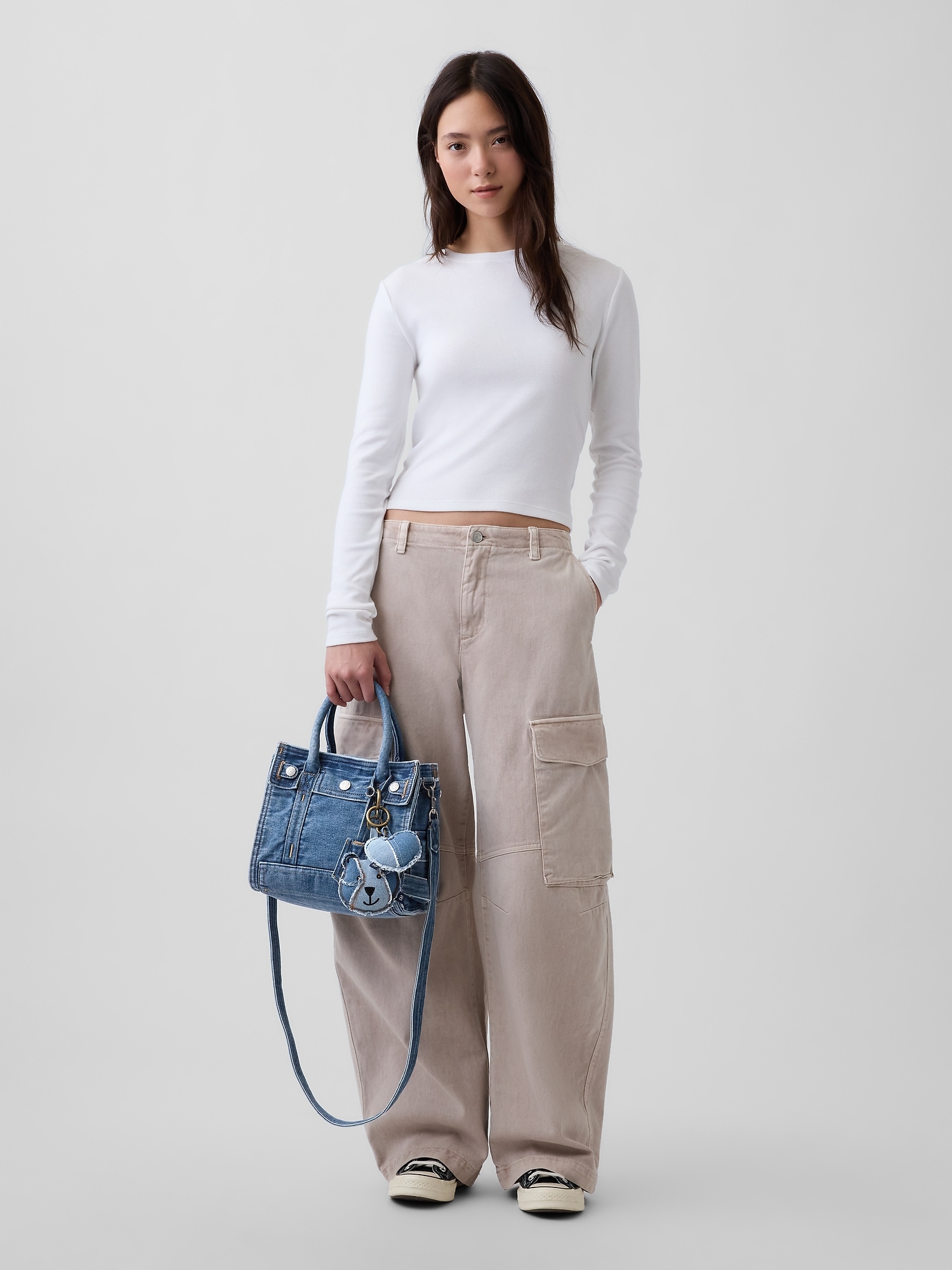 Small Denim Five Pocket Tote