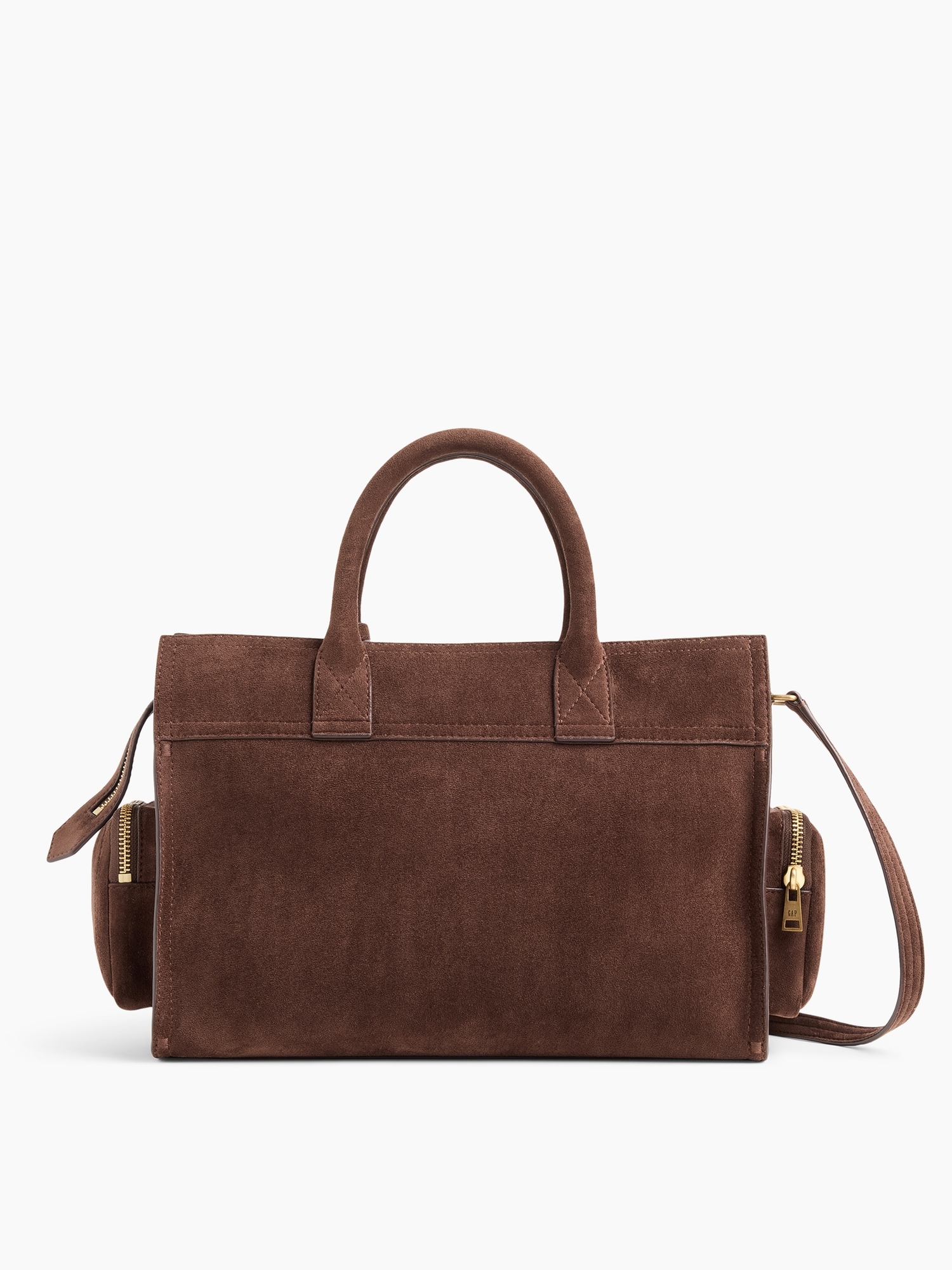 Vegan Suede Five Pocket Satchel