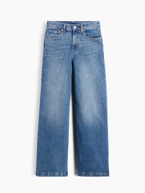 JEAN SPORTIF À JAMBE LARGE À TAILLE HAUTE