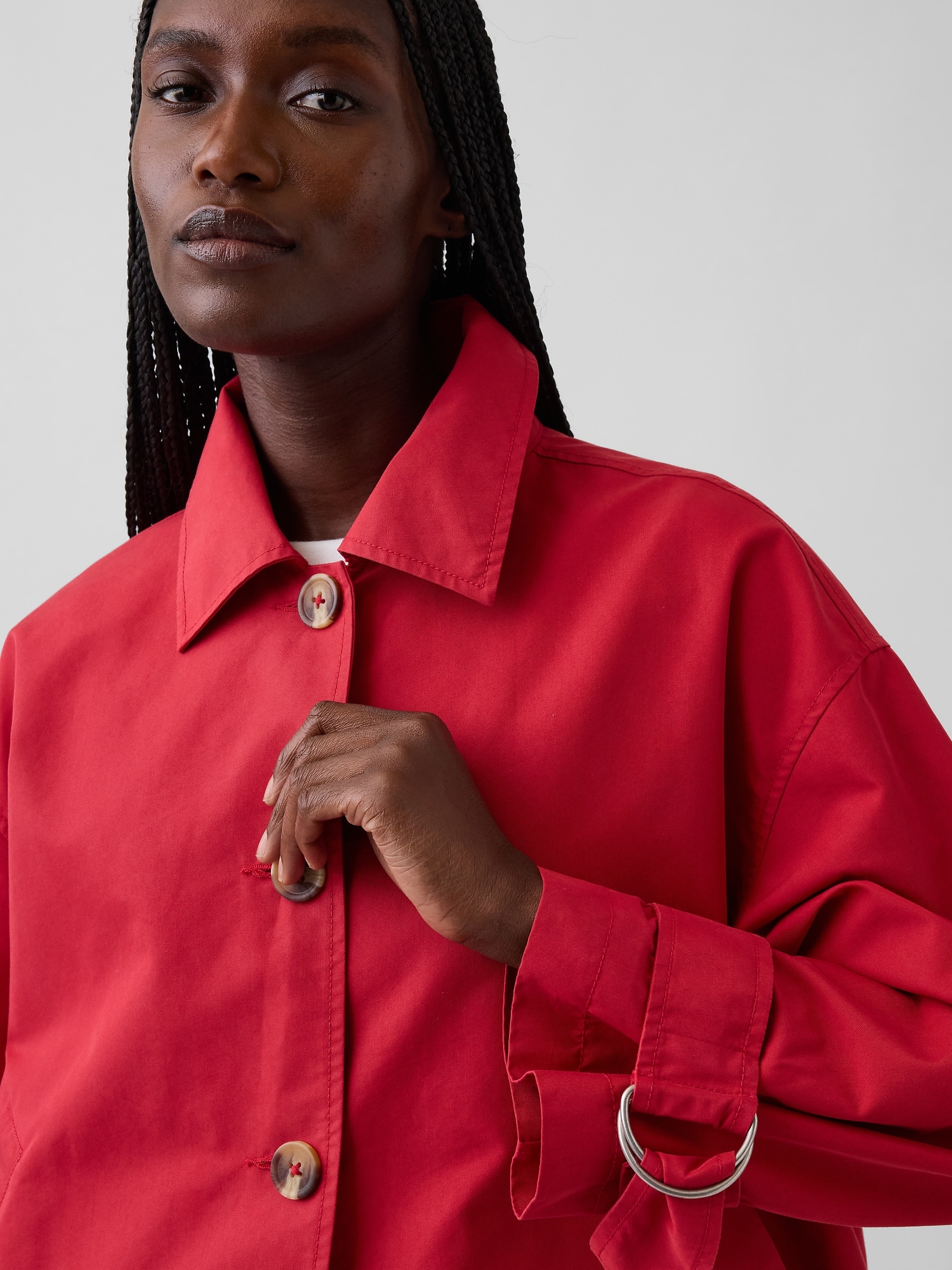 Oversized Crop Trench Jacket
