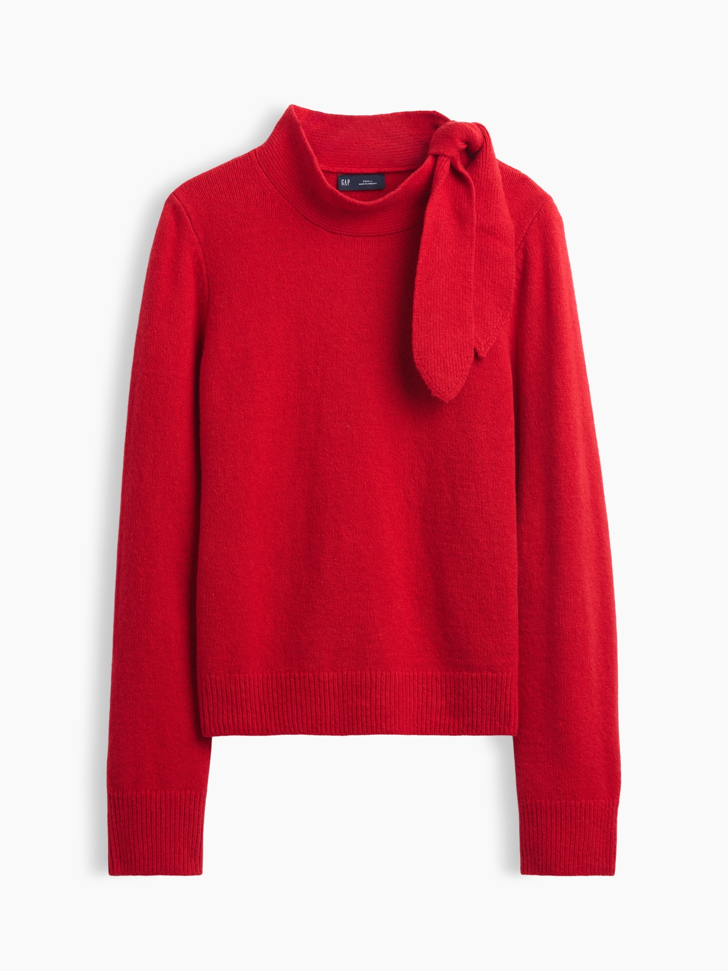 CashSoft Tie-Neck Sweater