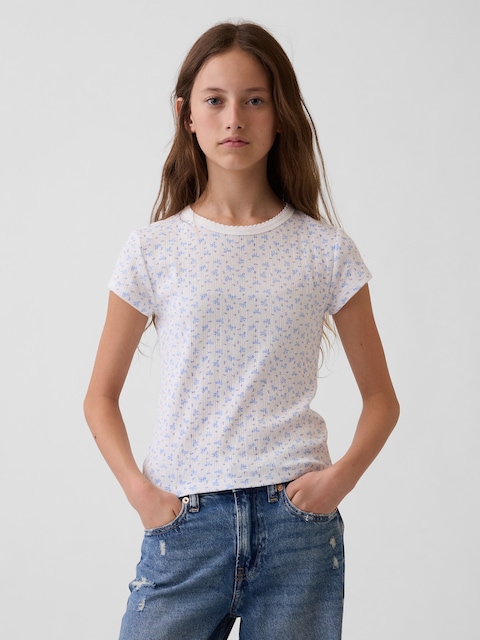 T-SHIRT EN TRICOT POINTELLE POUR ENFANT