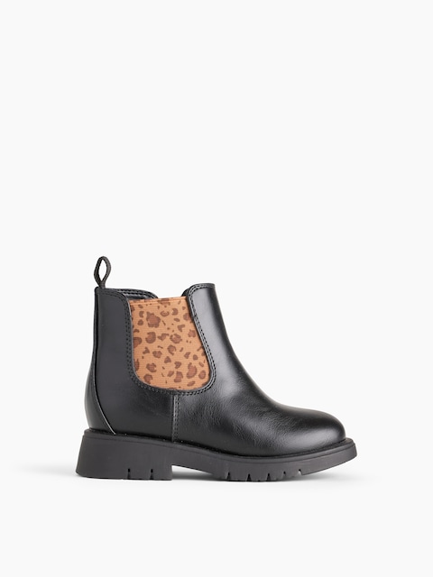 BOTTINES CHELSEA EN CUIR VÉGANE À MOTIF LÉOPARD POUR TOUT-PETIT