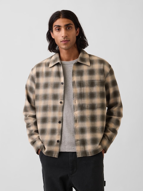 CHEMISE DÉCONTRACTÉE EN FLANELLE À OURLET DROIT